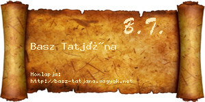 Basz Tatjána névjegykártya